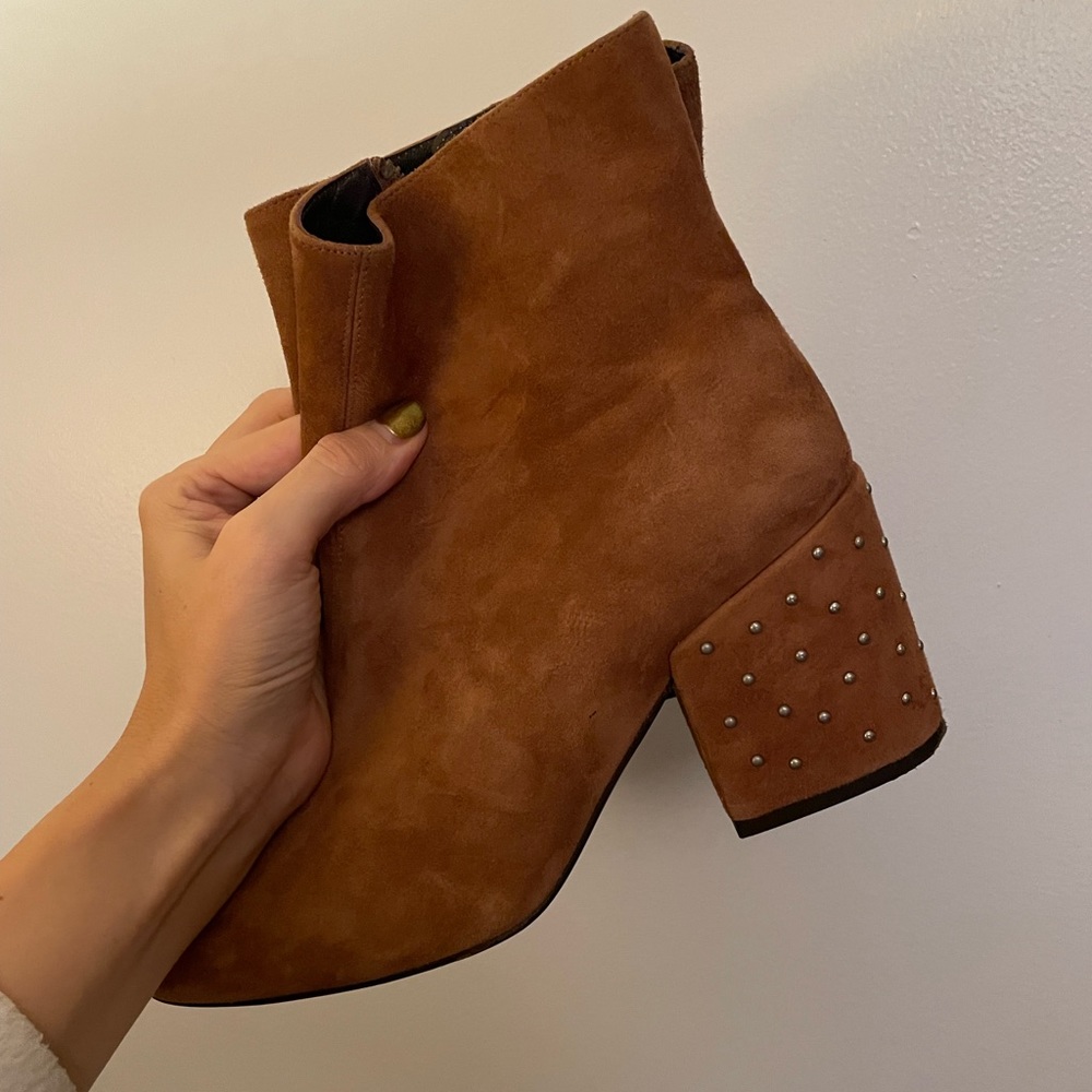 Like new Kooples Suede Ankle Boots w Heel Detail